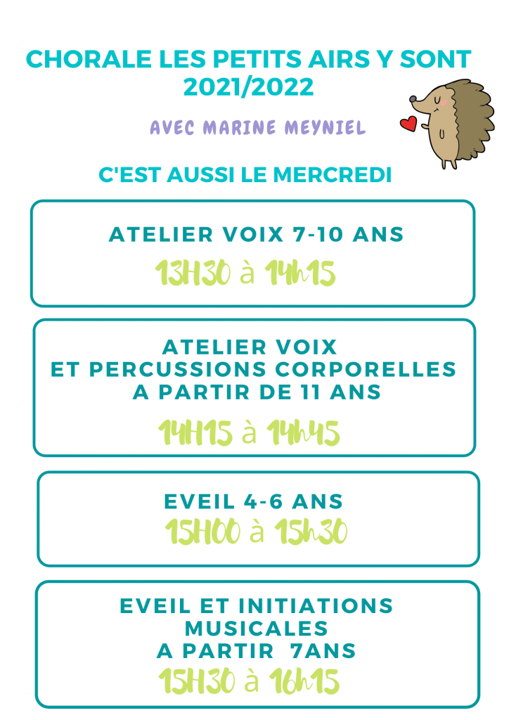 planning chorale les petits airs y sont
