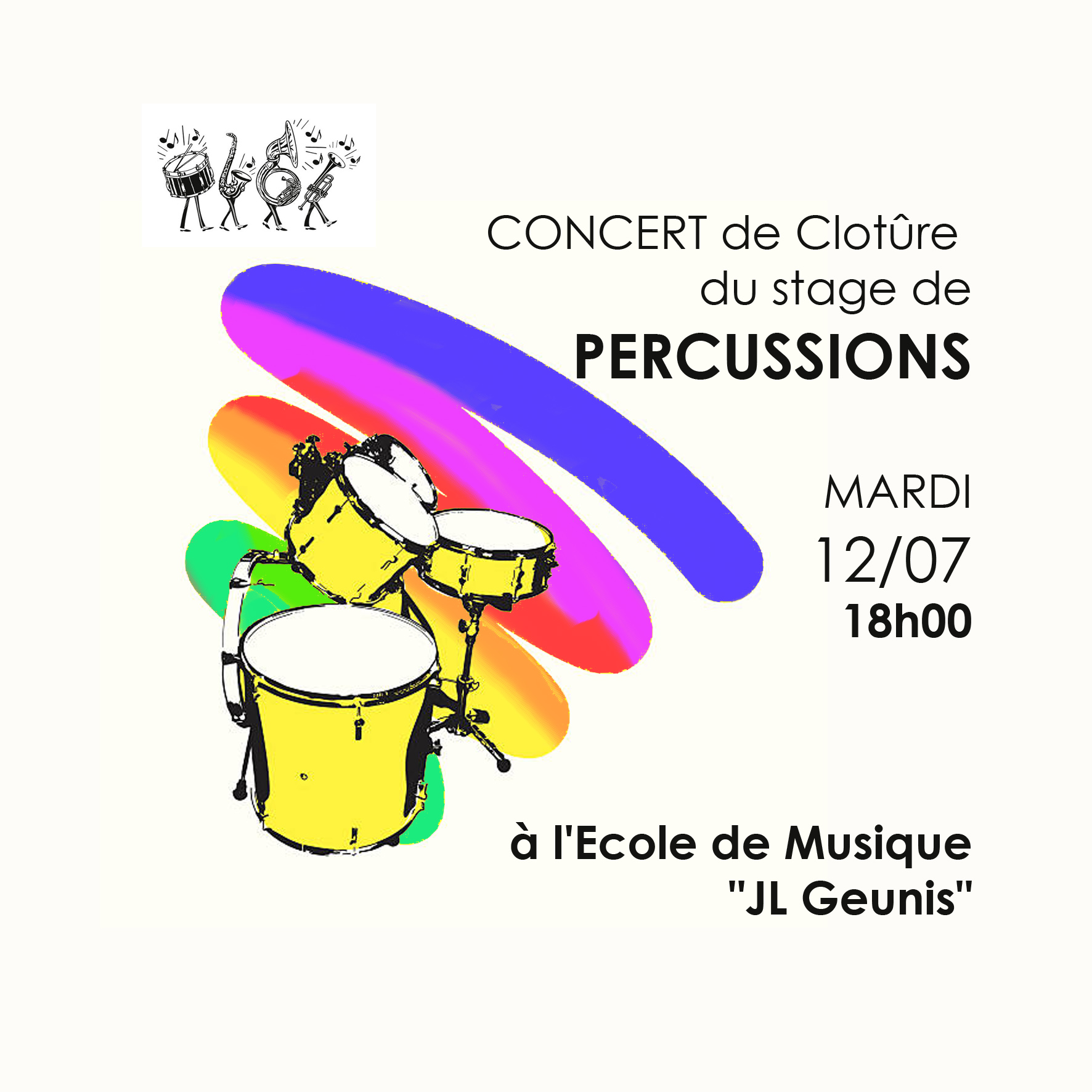 A VOS AGENDAS – Concert Stage de PERCUSSIONS