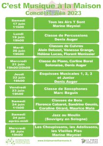 Programme des auditions de juin 2023